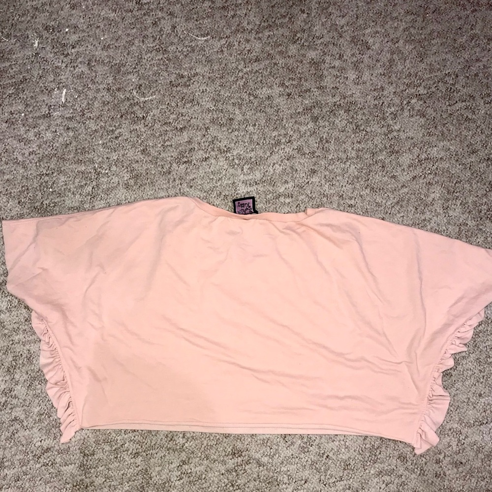 Pink Ruffle Crop Top - Picture 2 of 3